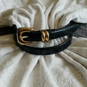 Navy snakeskin belt